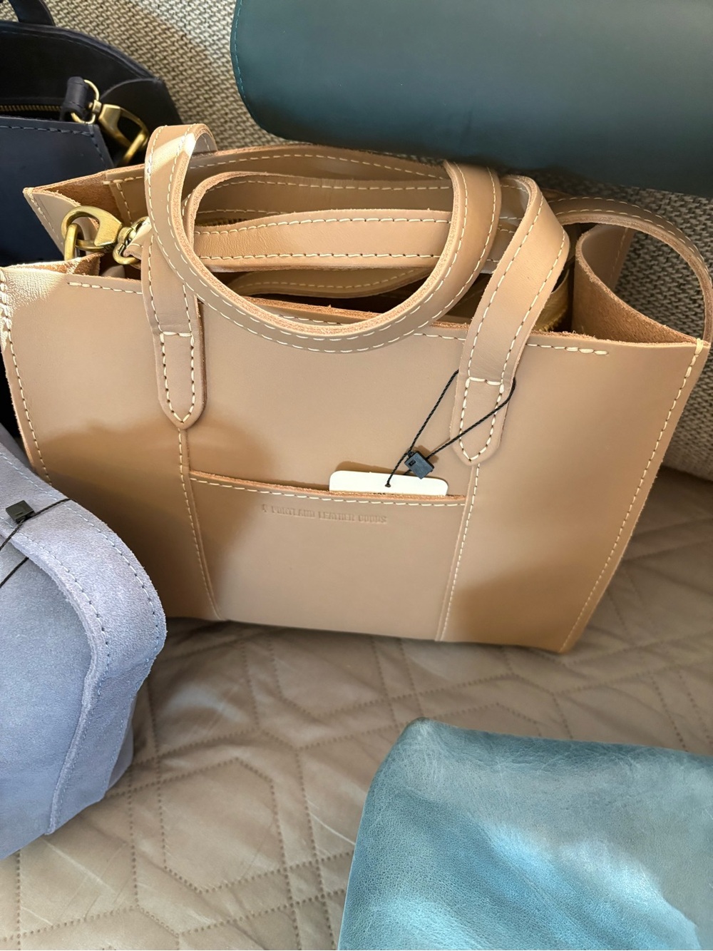 Portland Leather goods Lola Crossbody. Color is stone. Brand new!